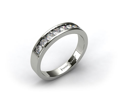 14k White Gold 0.45ct Channel Set Diamond Wedding Ring
